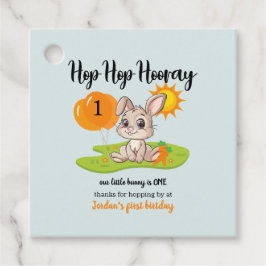ホップホップホアリーかわいいバニー1歳の誕生日 フェイバータグ