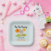 ホップホップホアリーかわいいバニー1歳の誕生日 ペーパープレート (パーティー)