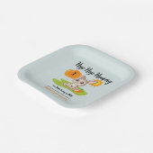 ホップホップホアリーかわいいバニー1歳の誕生日 ペーパープレート (傾斜あり)