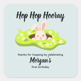 ホップホップホアレーバニーラビットホール1st誕生日 スクエアシール