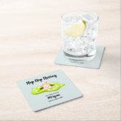 ホップホップホアレーバニーラビットホール1st誕生日 スクエアペーパーコースター (インサイチュ)