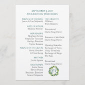 ホップ、ビール結婚式 プログラム (裏面)