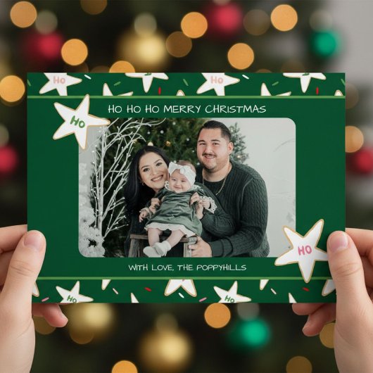 ホッホッホー星型クッキー写真クリスマスカード シーズンカード