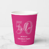 ホッモダンはっきりしたトピンク50誕生日カスタム 紙コップ (正面)