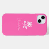 ホッモダンエレガントトピンク及びバラ名前をカスタムする Case-Mate iPhoneケース (裏面 (横))