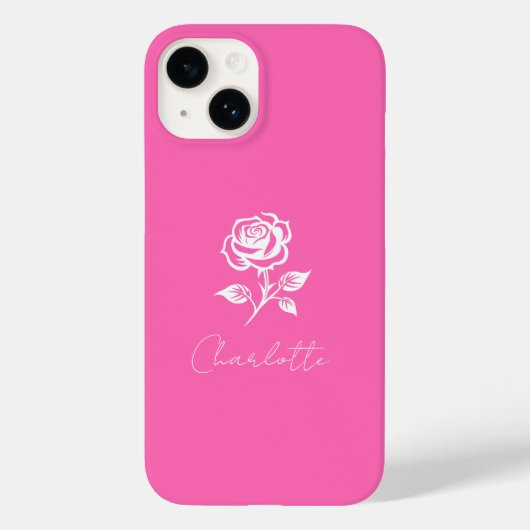 ホッモダンエレガントトピンク及びバラ名前をカスタムする Case-Mate iPhoneケース (裏面)