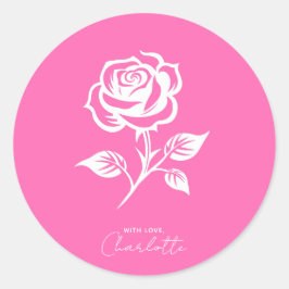 ホッモダントエレガント・ピンクとバラ ラウンドシール