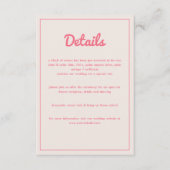 ホッモダントピはっきりしたンク明るい赤紫色レトロビベス結婚ズ エンクロージャーカード (正面)