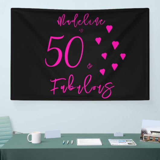 ホッモダントピエレガントンクハートブラック50誕生日 横断幕 (トレードショー)