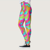 ホッモダントピガーリーンクのネオンアイスクリームパターン レギンス (左)
