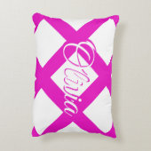 ホッモダントピンクとホワイト、名前をカスタムする アクセントクッション (裏面(縦))