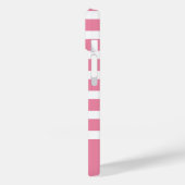 ホッモダントピンクとホワストライプイトのモノグラム Case-Mate iPhoneケース (裏面 / 左)