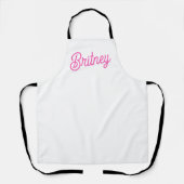 ホッモダントピンクパーソナライズされたモノグラムと名前 エプロン (正面)
