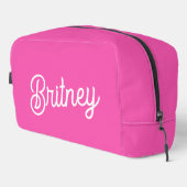 ホッモダントピンクパーソナライズされたモノグラムと名前 ドップキット (右コーナー)