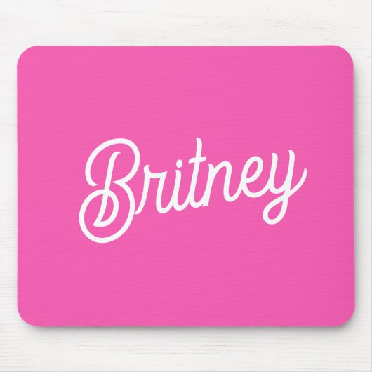 ホッモダントピンクパーソナライズされたモノグラムと名前 マウスパッド (正面)