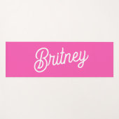 ホッモダントピンクパーソナライズされたモノグラムと名前 ヨガマット (正面(横))