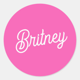 ホッモダントピンクパーソナライズされたモノグラムと名前 ラウンドシール