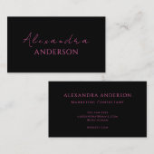 ホッモダントピンクブラックミニマルトレンディー 名刺 (正面/裏面)