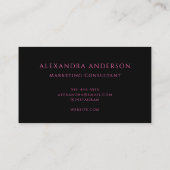 ホッモダントピンクブラックミニマルトレンディー 名刺 (裏面)