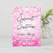 ホッモダントピンクライトフォトスイート16パーティー 招待状 (スタンド正面)