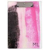 ホッモダント鮮やかピンクブラックインクモノグラムクリボア クリップボード (正面)