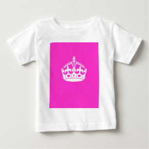 ホッ保トピンクの装飾のCALM CROWNシンボル ベビーTシャツ