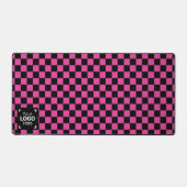 ホッ市松模様にトピンク/ブラック – ビジネスロゴ デスクマット (正面)