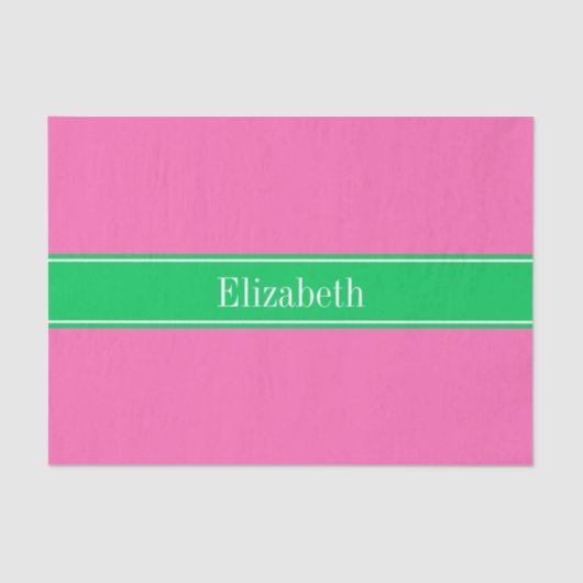 ホッ無地のトピンク#2エメラルドグリーンRbn名モノグラム 薄葉紙 (正面)