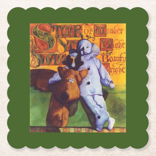 ホッ疑問に思ク紙コースターの星 ペーパーコースター (正面)