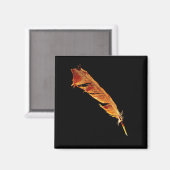 ホッ白熱［赤熱］光を放つトレイブンの羽鳥の恋人カラスデザイン マグネット (正面/裏面)