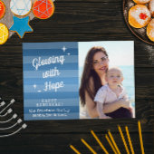 ホッ白熱［赤熱］光を放つプ・ハヌカーとフォトカード 招待状