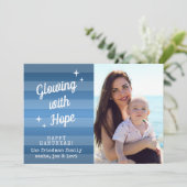 ホッ白熱［赤熱］光を放つプ・ハヌカーとフォトカード 招待状 (スタンド正面)