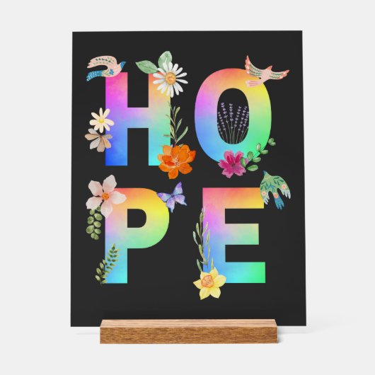 ホッ芸術的前向きやる気を起こさせる感動的 アクリルサイン (正面)