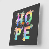 ホッ芸術的前向きやる気を起こさせる感動的 スクエア壁時計 (傾斜)