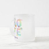 ホッ芸術的前向きやる気を起こさせる感動的 フロストグラスマグカップ (正面左)