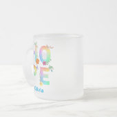 ホッ芸術的前向きやる気を起こさせる感動的 フロストグラスマグカップ (正面左)