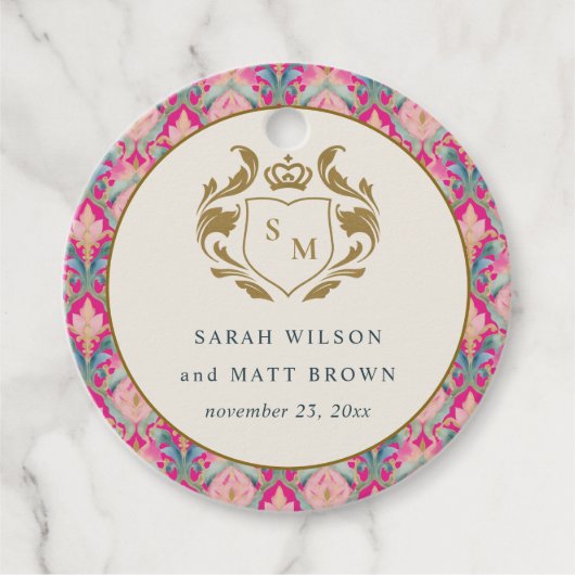 ホッ華美トピンク金ゴールドクラシーフローラ結婚ローレル フェイバータグ (正面)