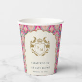 ホッ華美トピンク金ゴールドクラシーフローラ結婚ローレル 紙コップ (正面)
