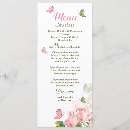 ホッ葉ク結婚花 メニュー (正面)