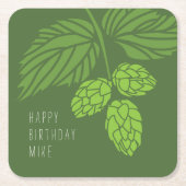 ホツプのコースター、ビール味見のパーティー、誕生日 スクエアペーパーコースター (正面)