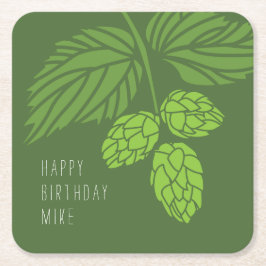 ホツプのコースター、ビール味見のパーティー、誕生日 スクエアペーパーコースター