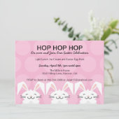 ホツプのホツプのバニーウサギのイースターパーティの招待状 招待状 (スタンド正面)