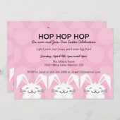 ホツプのホツプのバニーウサギのイースターパーティの招待状 招待状 (正面/裏面)