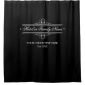 ホテエレガントルパーソナライズされたまたはファミリーホワイトフレーム シャワーカーテン (正面)