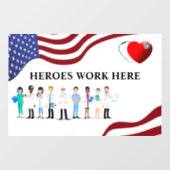 ホテカスタマイズル・ヒーローがアイコンスタッフに働く ウィンドウサイン (シート)