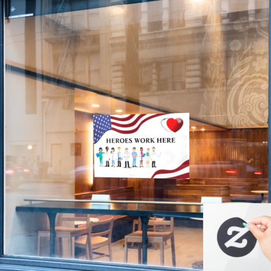 ホテカスタマイズル・ヒーローがアイコンスタッフに働く ウィンドウサイン (カフェ窓)