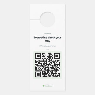 ホテルとゲストルーム用のQRコードドアハンガー ドアノブサイン