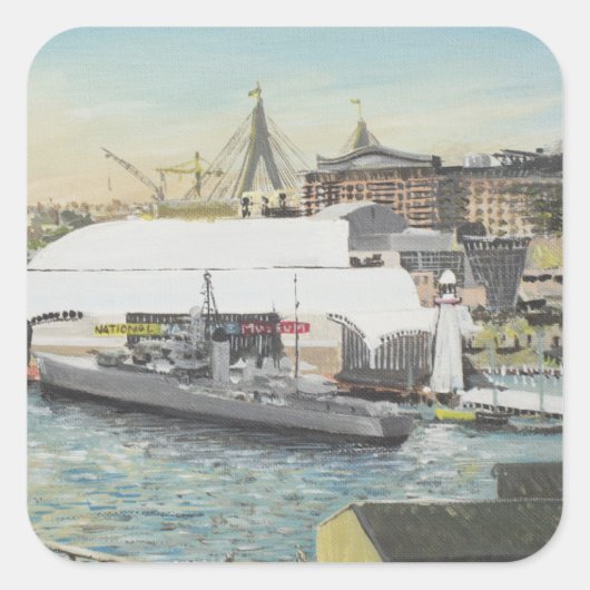 ホテルのバルコニーからのシドニーの海上博物館。 1998年 スクエアシール (正面)