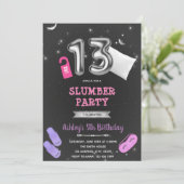 ホテルの寝室パーティー 13歳の誕生日 招待状 (スタンド正面)