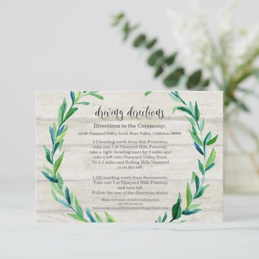 ホテルの車の経路案内の月桂樹の葉木原稿 招待状 (スタンド正面)